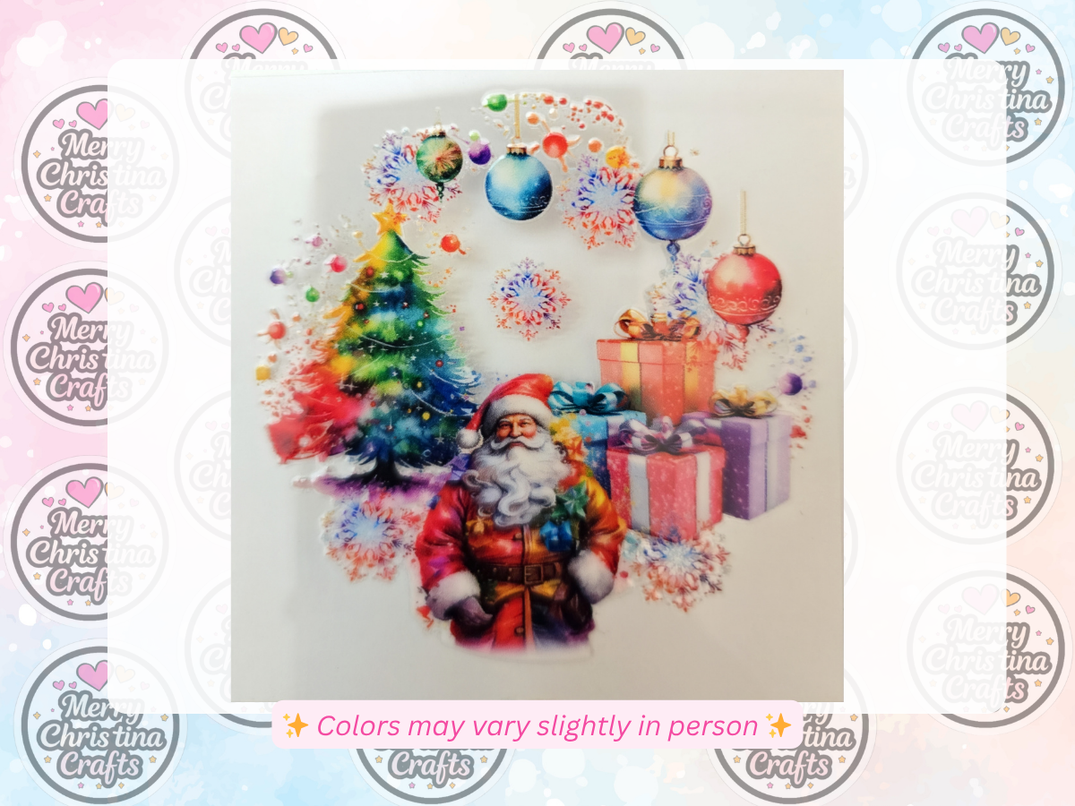 10 - Santa Wreath w Presents, Christmas Tree