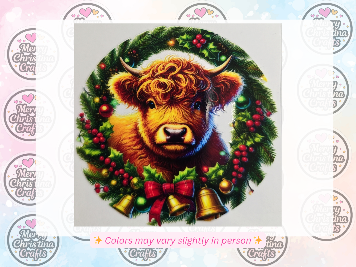 114 - Highland Cow Wreath and Bells