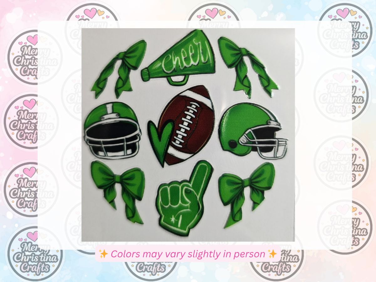 124 - Green Football, Helmet, Cheer