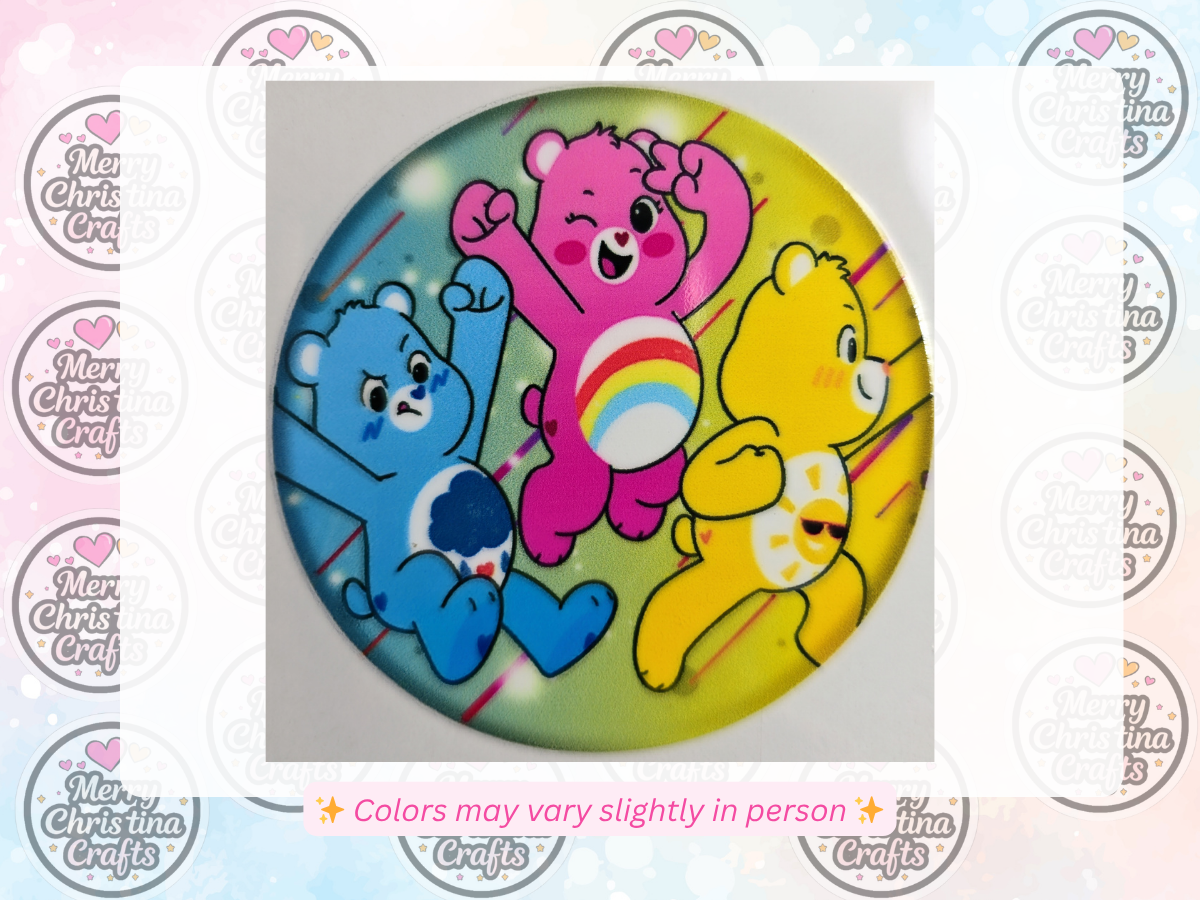 128 - Carebears Blue, Pink, Yellow Bears