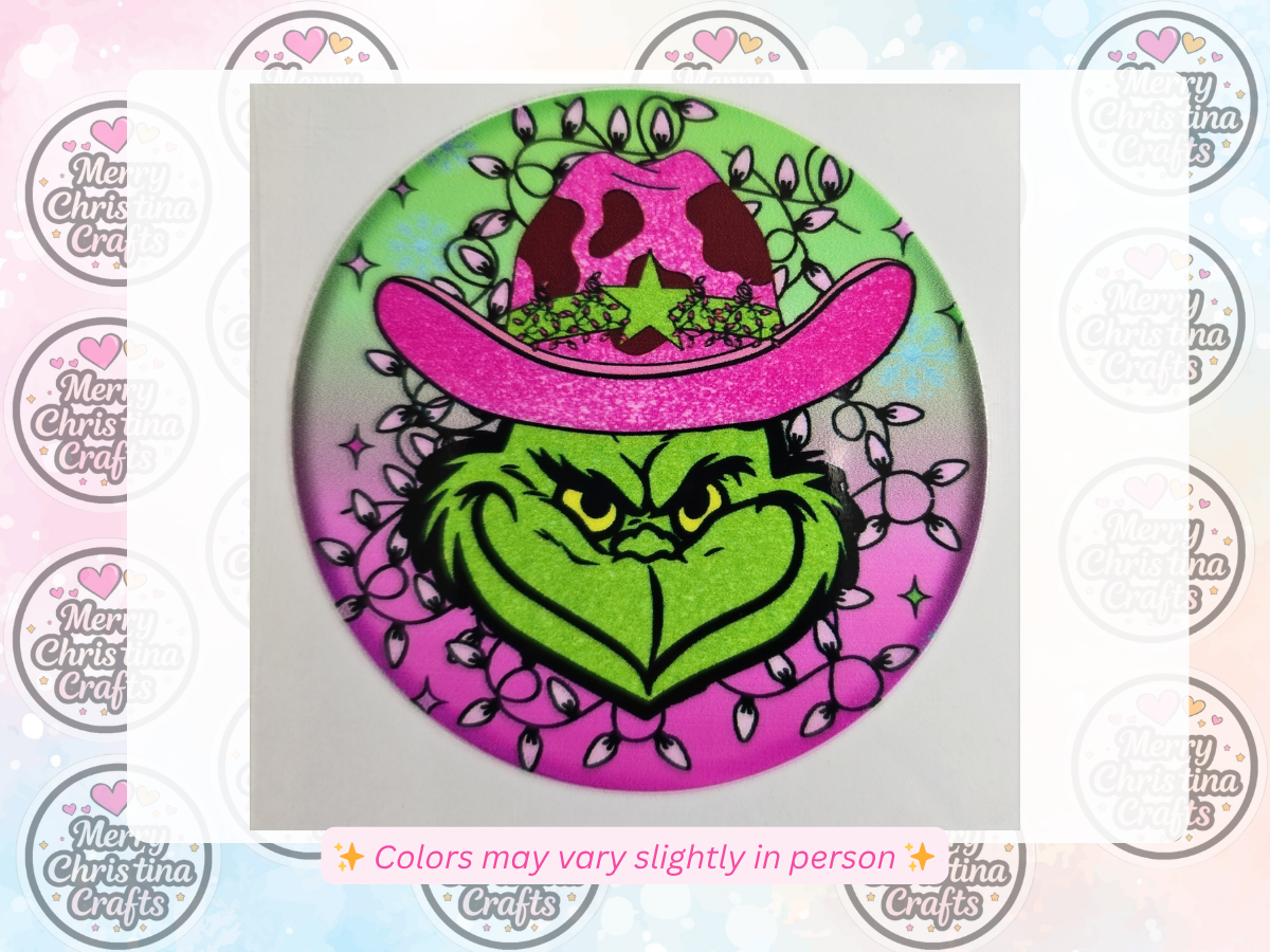 136 - Cowboy Grinch Pink