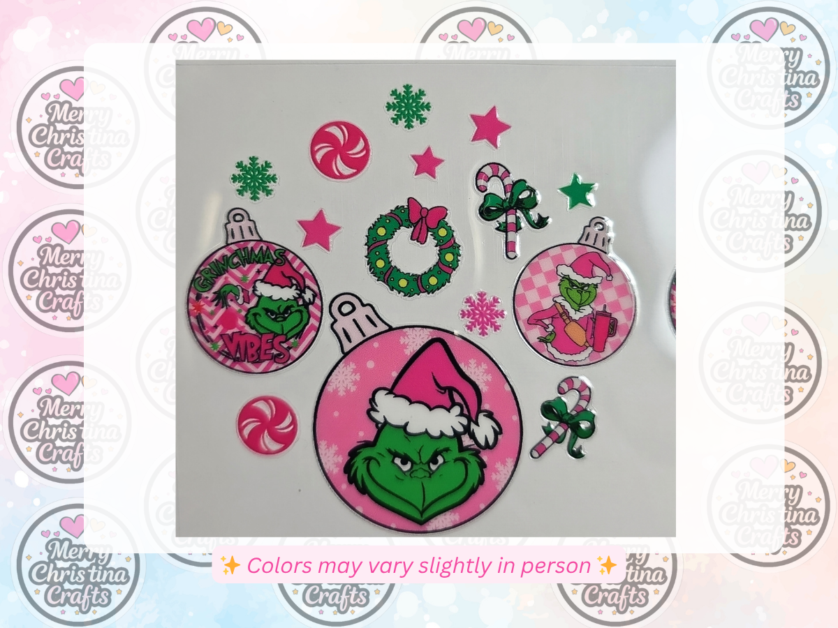 13 - Pink Grinch Ornaments - Grinchmas Vibes