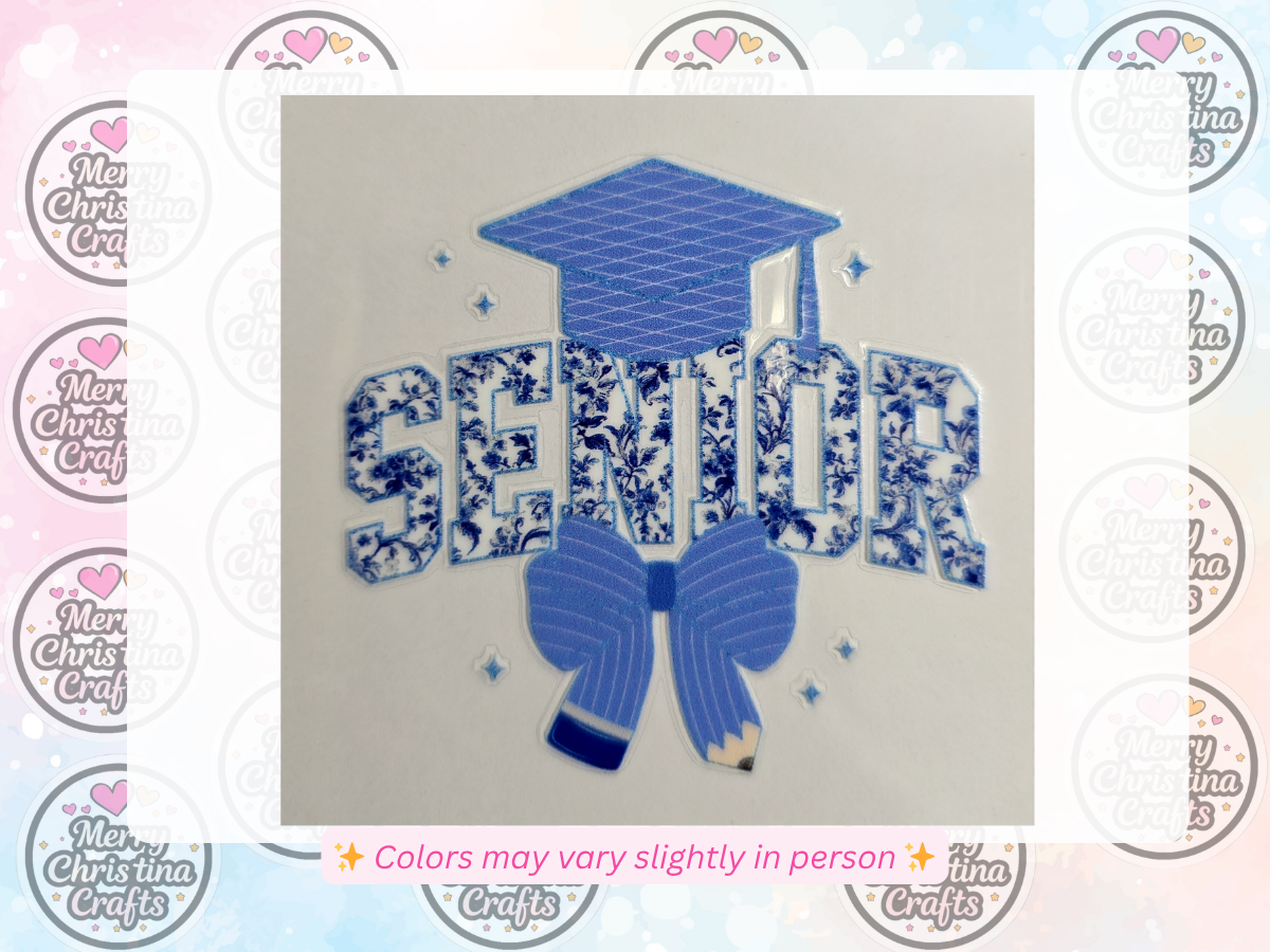 146 - Blue Senior Cap and Bow