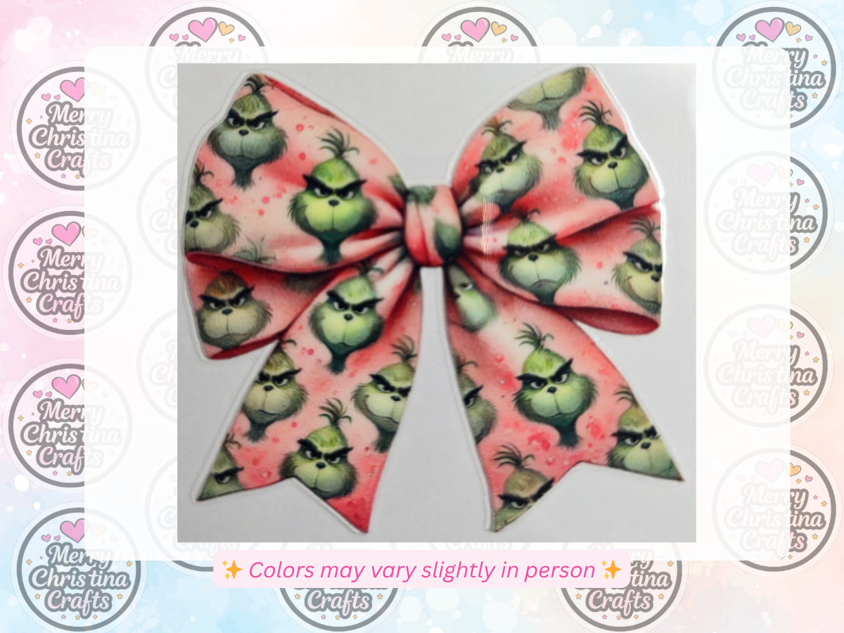 150 - Pink Grinch Bow
