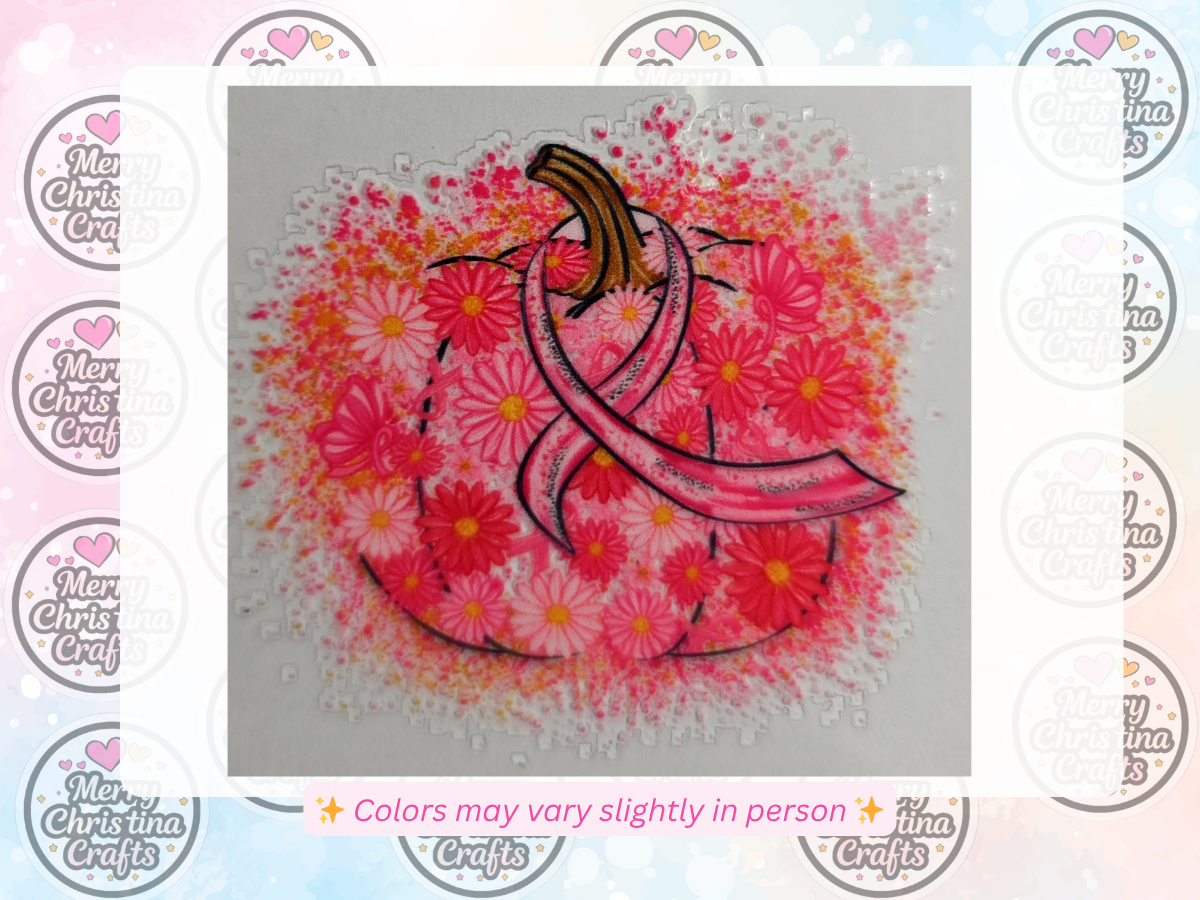 151 - Pink Breast Cancer Awareness Pumpkin Bow