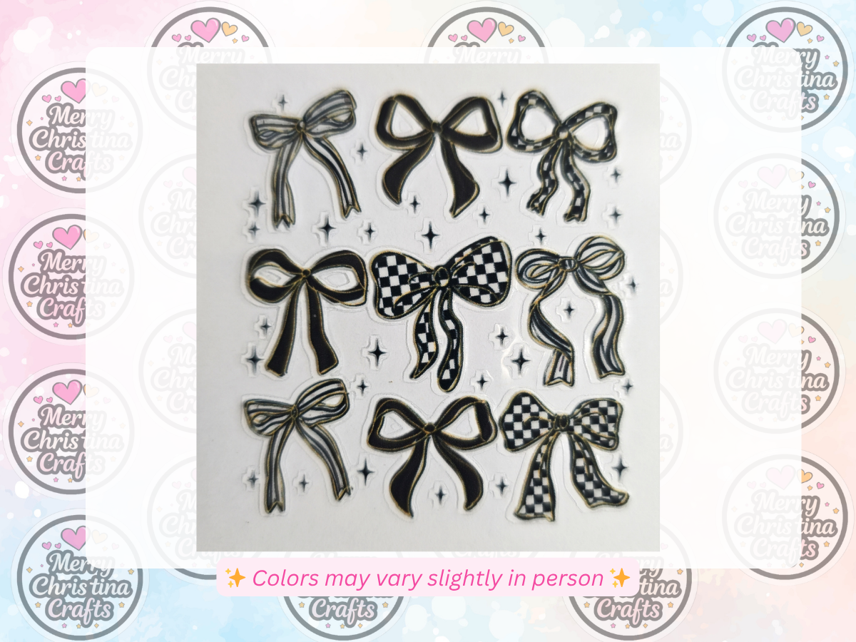 158 - Black Bows Checkered