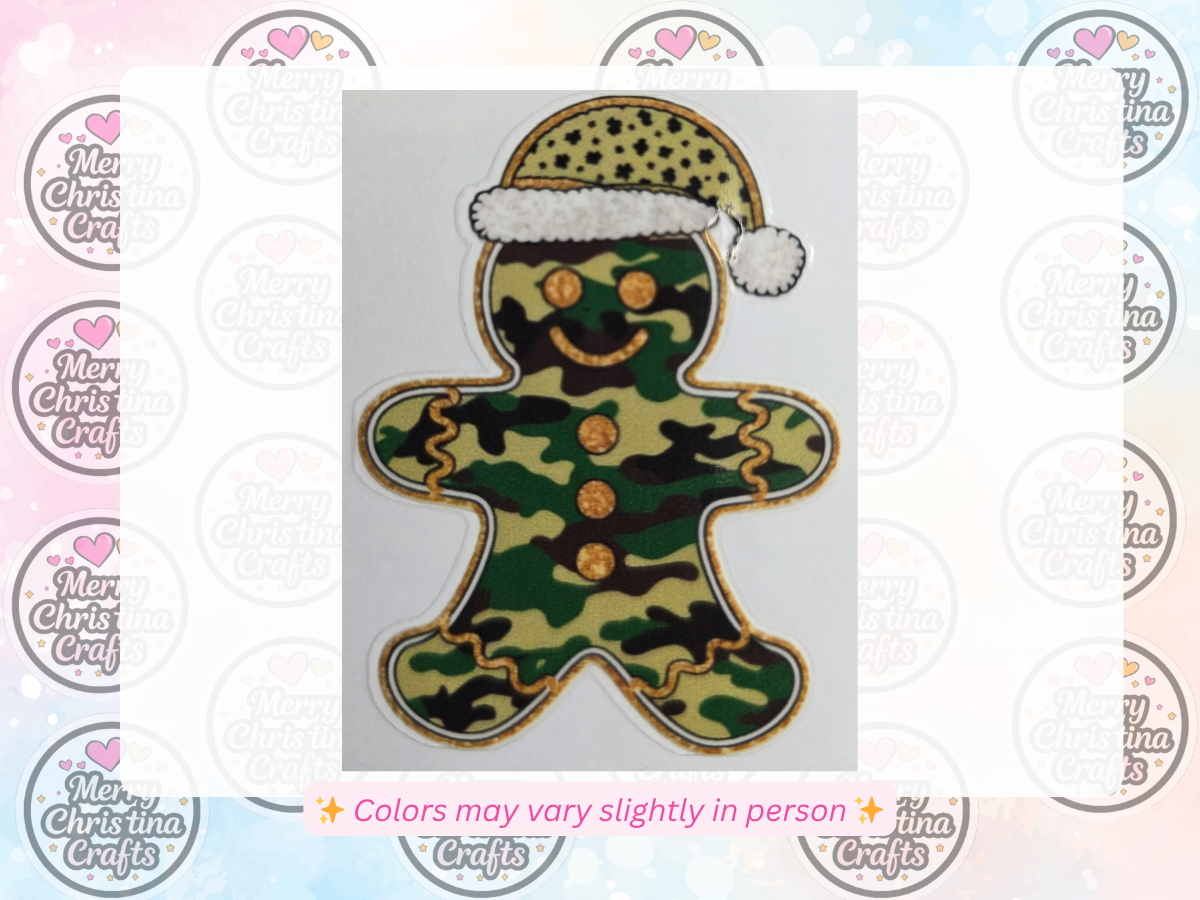 162 - Camo Gingerbread Cookie w Hat
