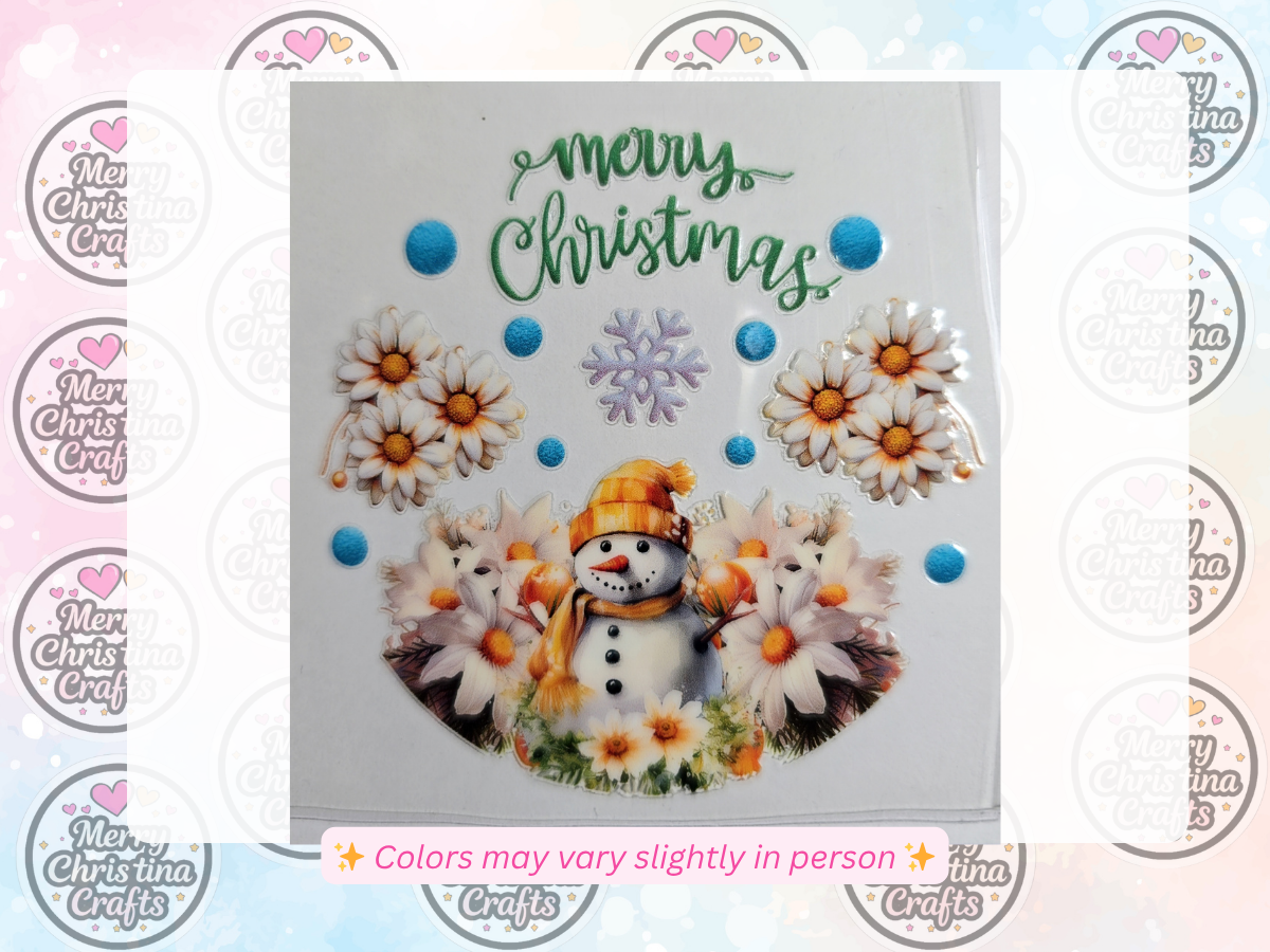 16 - Merry Christmas Daisies and Snowman