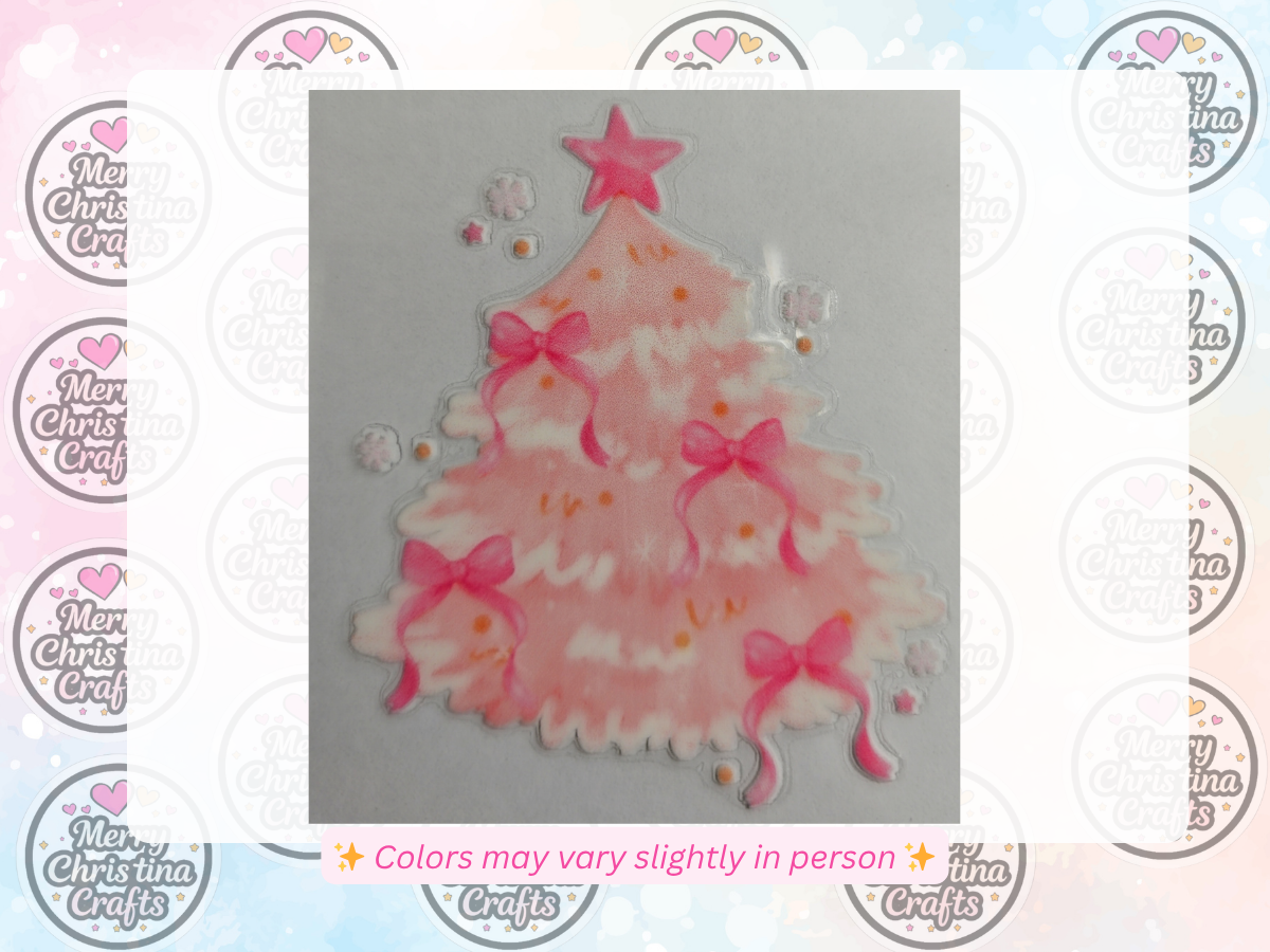 170 - Pink Christmas Tree w Bows and Star