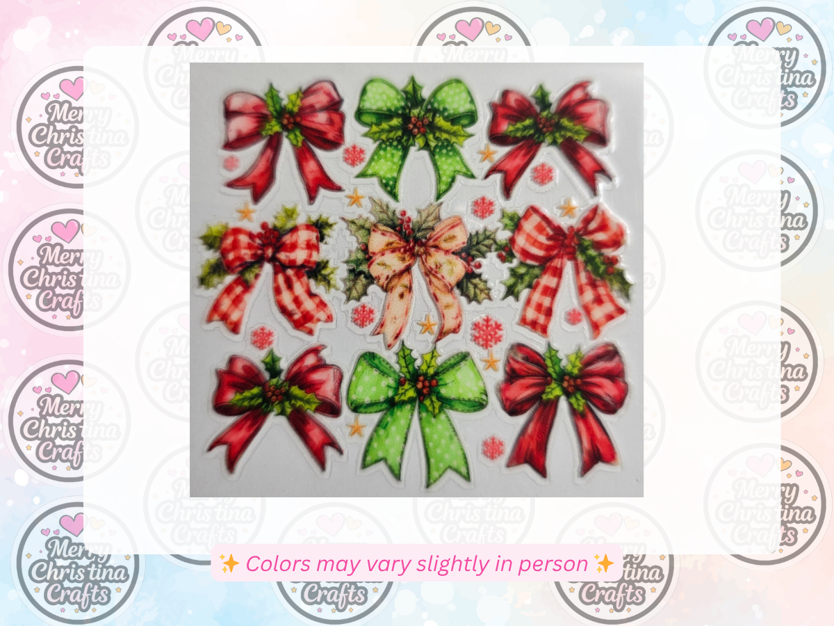 181 - 9 Colorful Holiday Bows - Variety