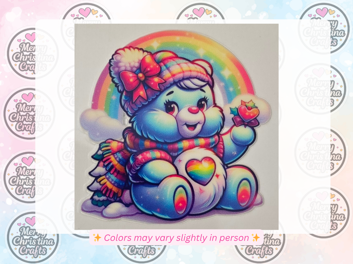 200 - Colorful Carebear w Heart & Rainbow