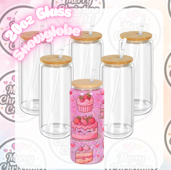 20oz Glass Snowglobe Tumbler