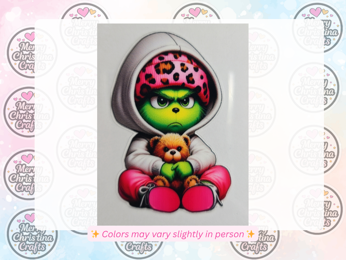 23 - Pink Baby Grinch w Teddy Bear