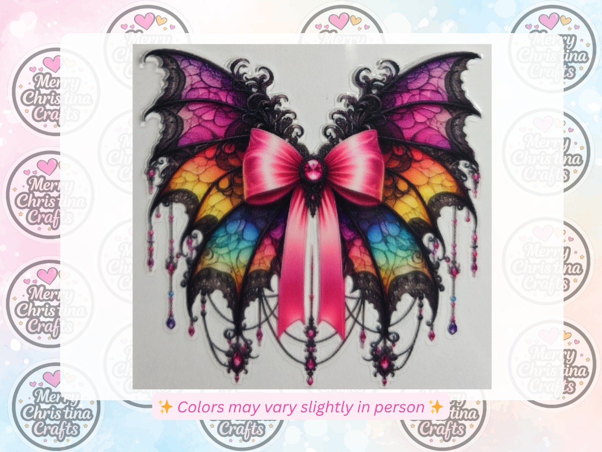 41 - Colorful Butterfly with Pink Bow