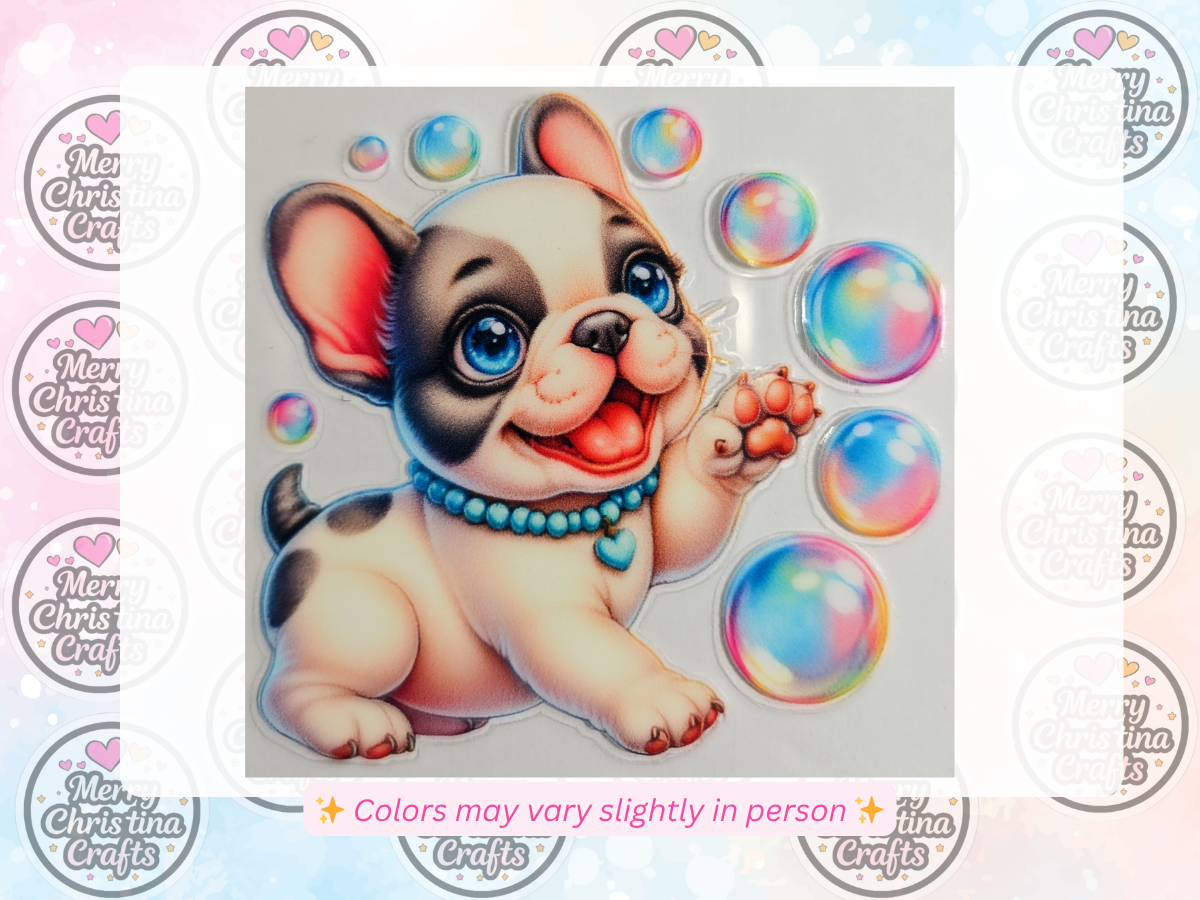 56 - Cute Puppy w Bubbles