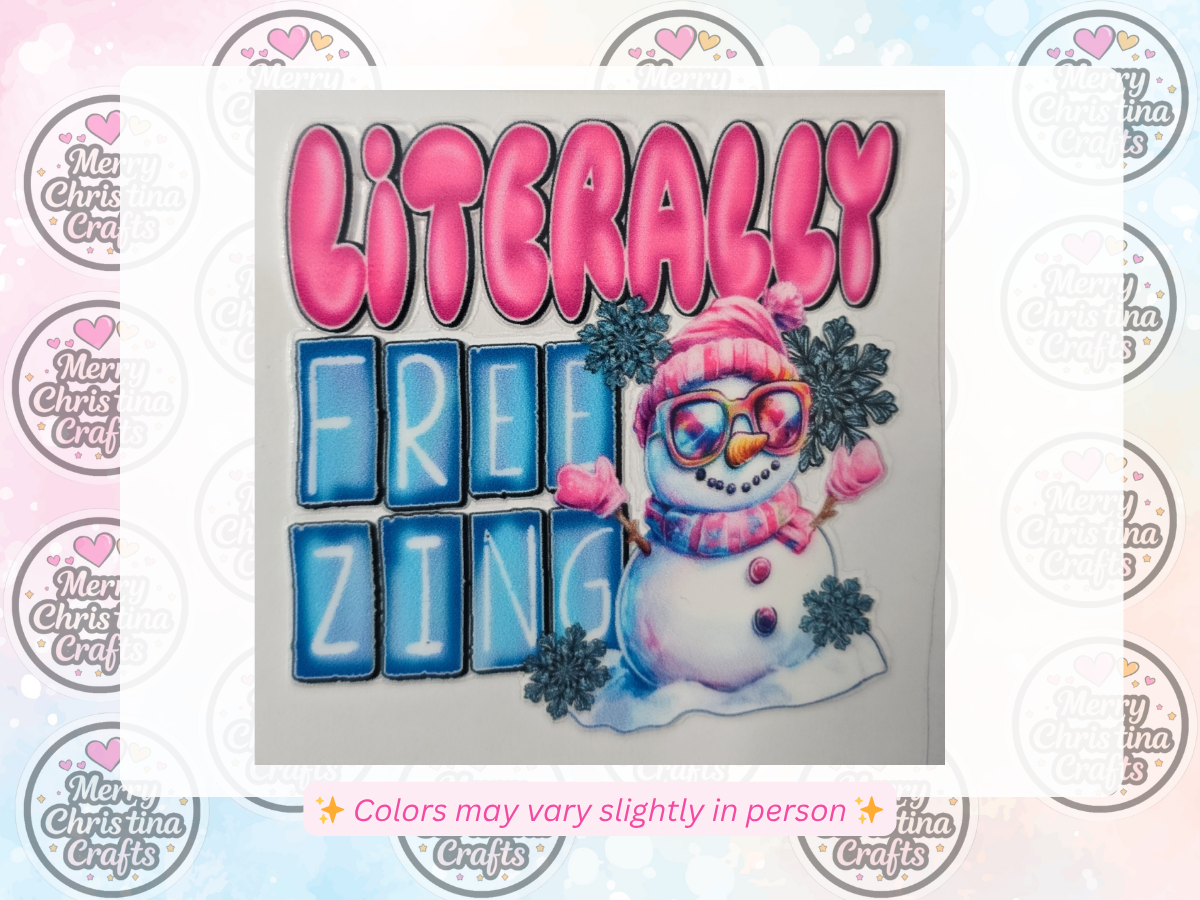 5 - Literally Freezing Snowman - Pink and Blue