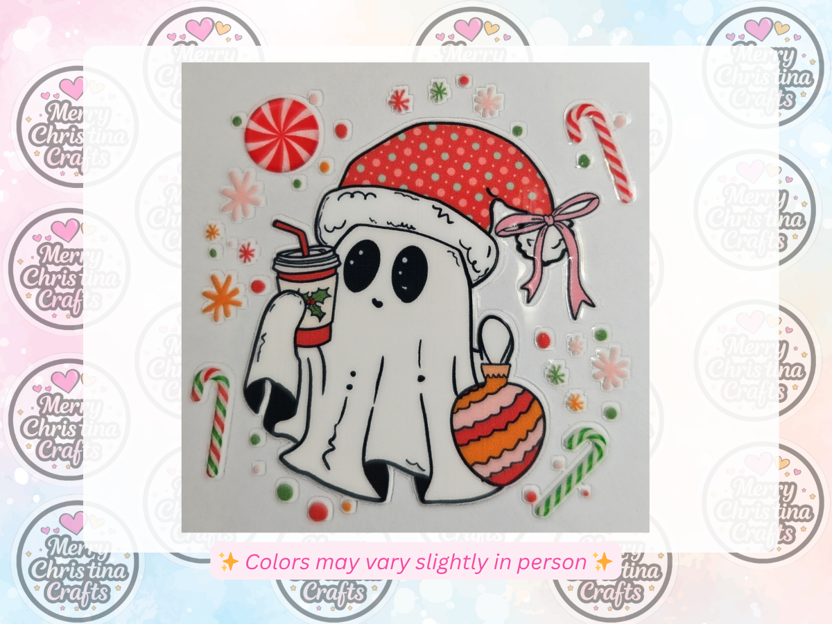 87 - Christmas Ghost w Santa Hat